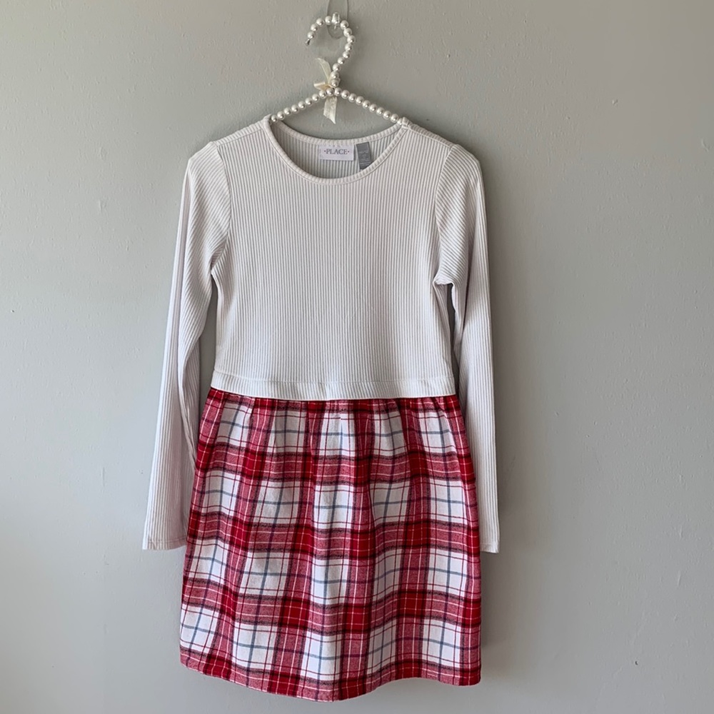 Children’s Place Ridded Top Flannel Dress - Picture 1 of 6